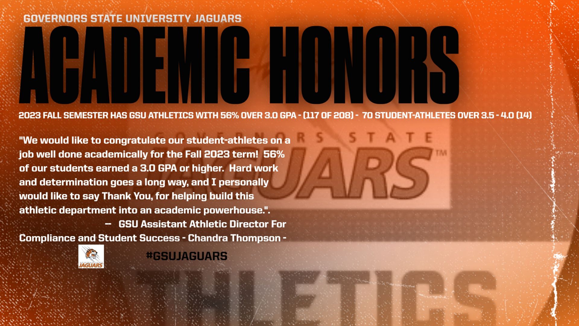 ACADEMIC HONORS - 2023 FALL SEMESTER JAGUARS HONOR ROLL