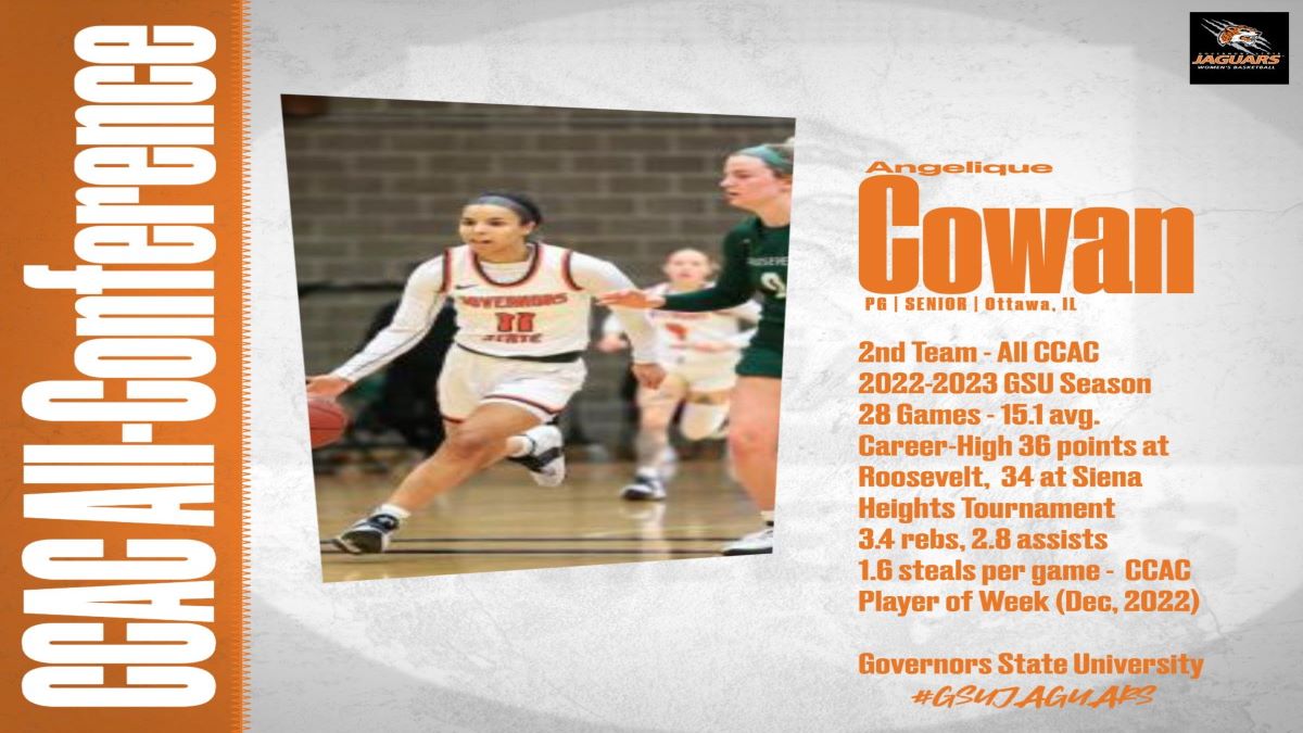 ANGELIQUE COWAN EARNS SECOND-TEAM All-CCAC POST-SEASON HONORS