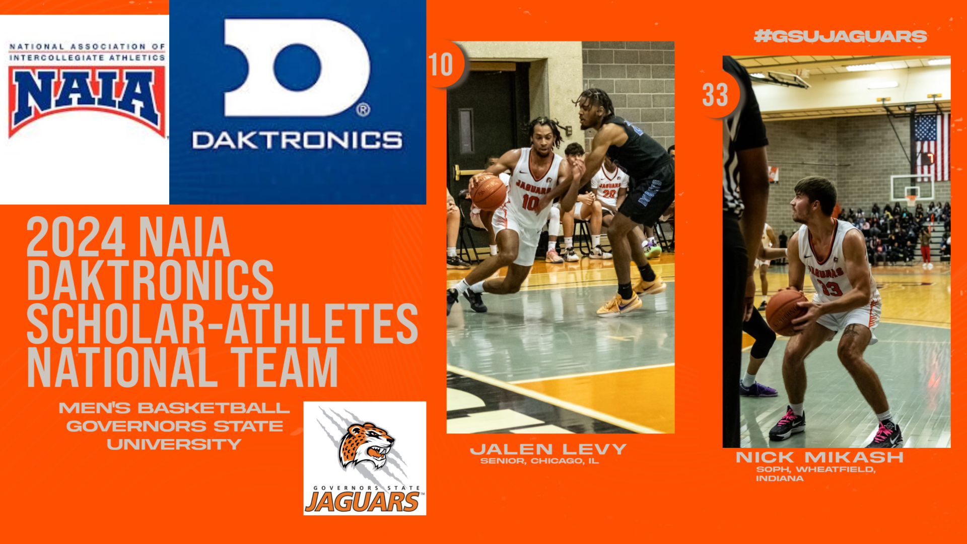 MEN'S BASKETBALL - JALEN LEVY - NICK MIKASH - NAIA-DAKTRONICS SCHOLAR-ATHLETES