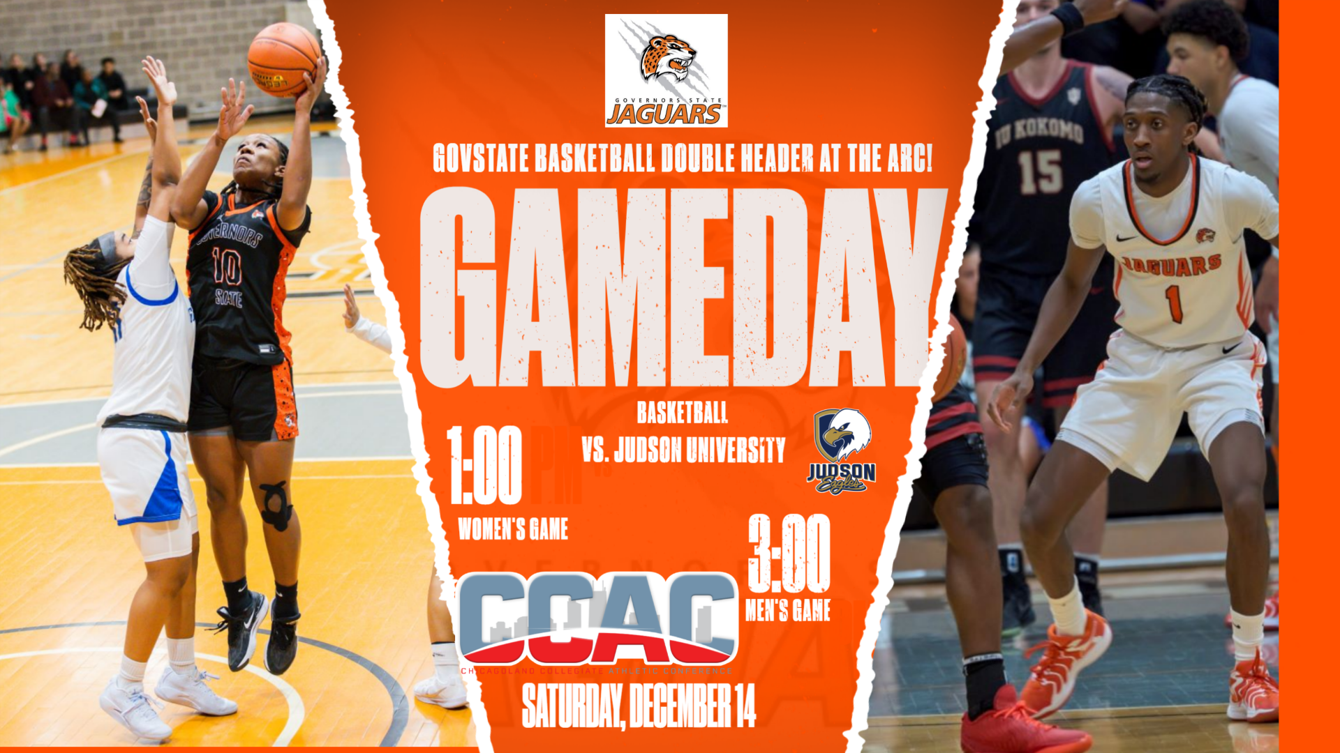GovState Basketball CCAC Conference Doubleheader at the ARC!  Women's Game 1 PM - Men's - 3 PM
