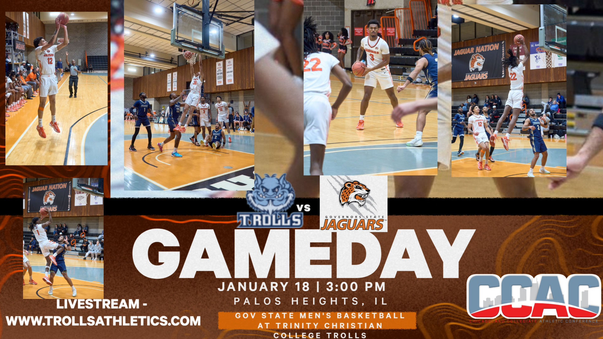 Jaguars Men's Basketball Lose 65-64 At Trinity Christian College Saturday