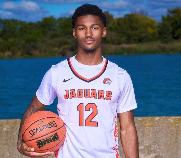 (12) Javon Johnson led four GSU Jaguars scoring in double figures in the season opener with 27 points at #7 Grace College Friday night.