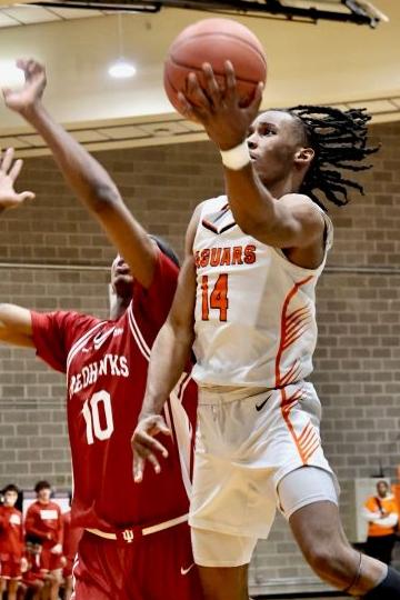 (14) Javonte McKenzie led GovState with 22 points in the CCAC Championship game vs. St. Francis.
