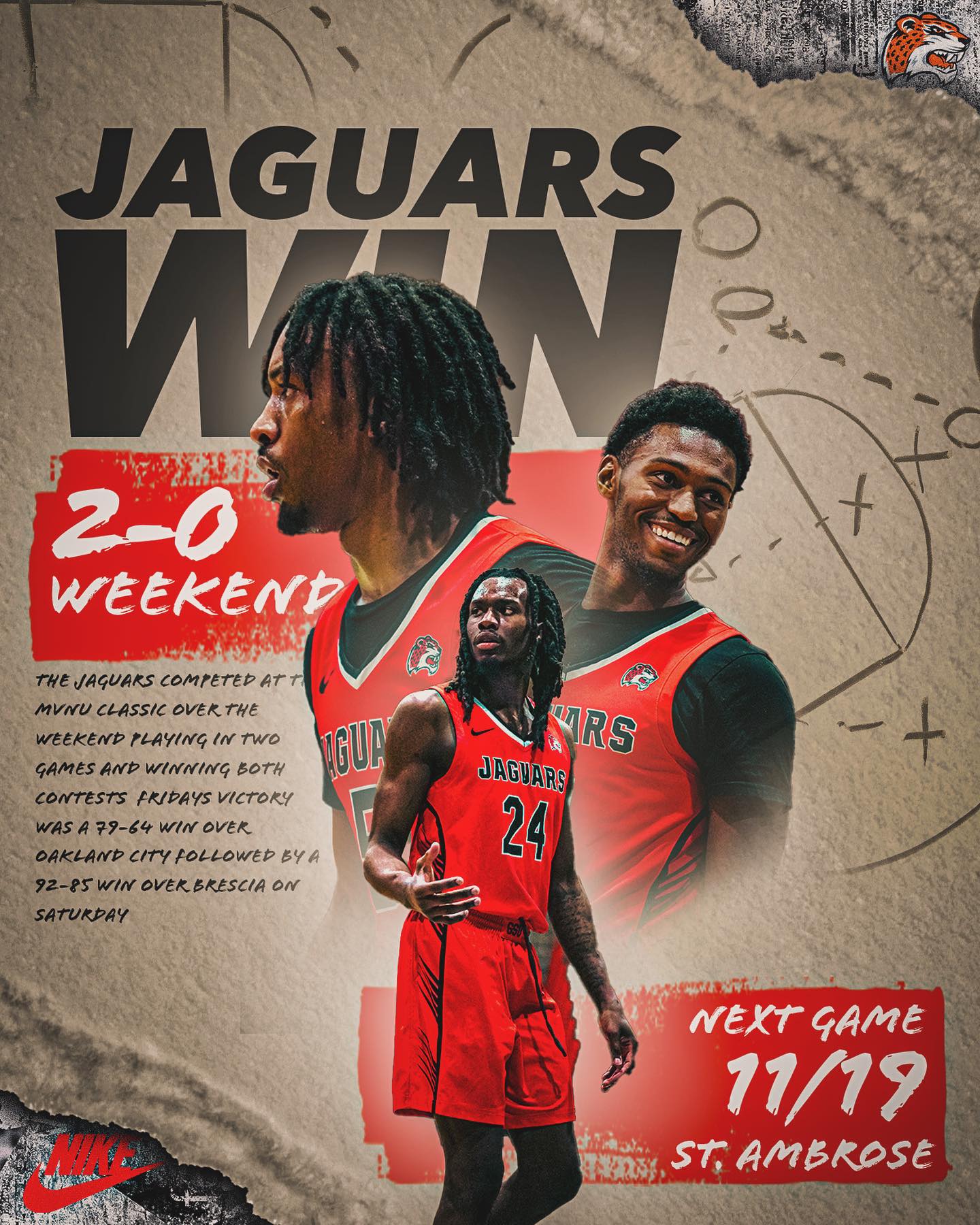 Men's Basketball Wins Saturday 92-85 - Go 2-0 In Ohio Tournament and Are Now 3-2 On Season