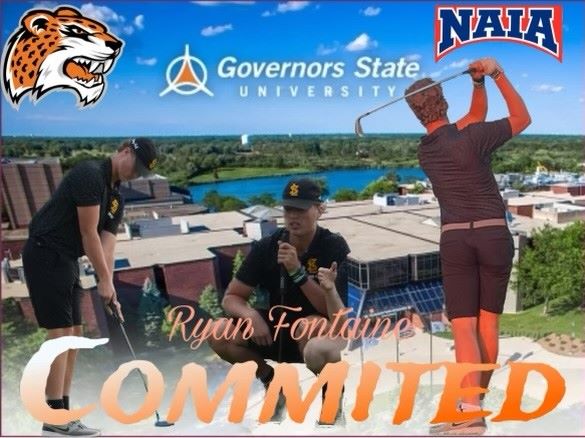 Ryan Fontaine with the Governors State University campus overlook.