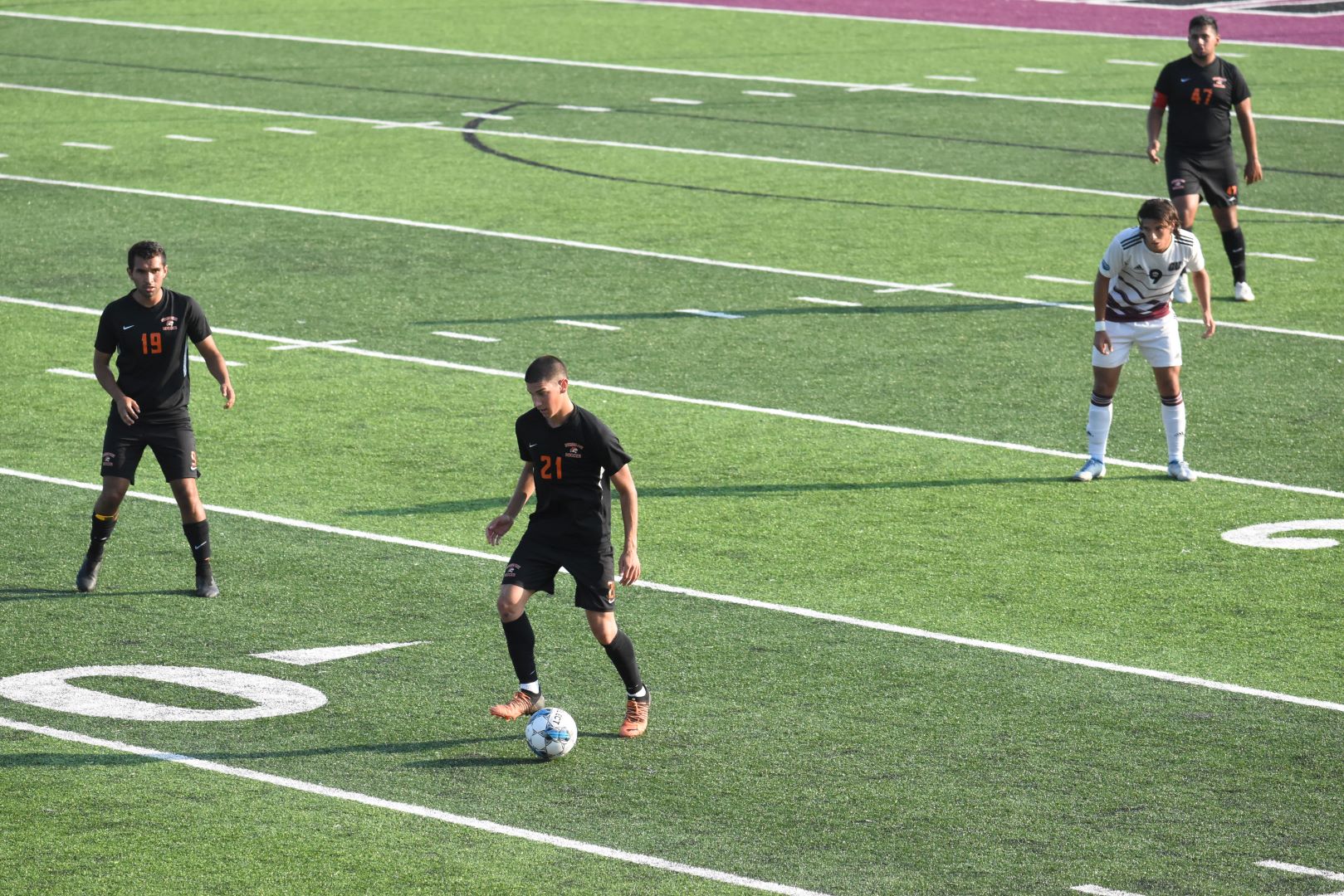 GSU's Peter Sorich (21) had one of the five Jaguar shots in the season opening 2-0 loss at William Penn University August 19.