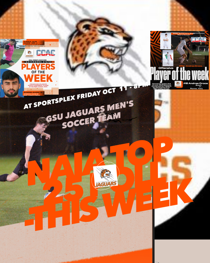 Big Week for GSU Men's Soccer With Both the CCAC Player of the Week (Andrea Croce) and the NAIA Top 25 Poll with GovState receiving votes in the poll (six game streak 5-0-1) entering Friday night, 8 p.m. match with Trinity Christian.