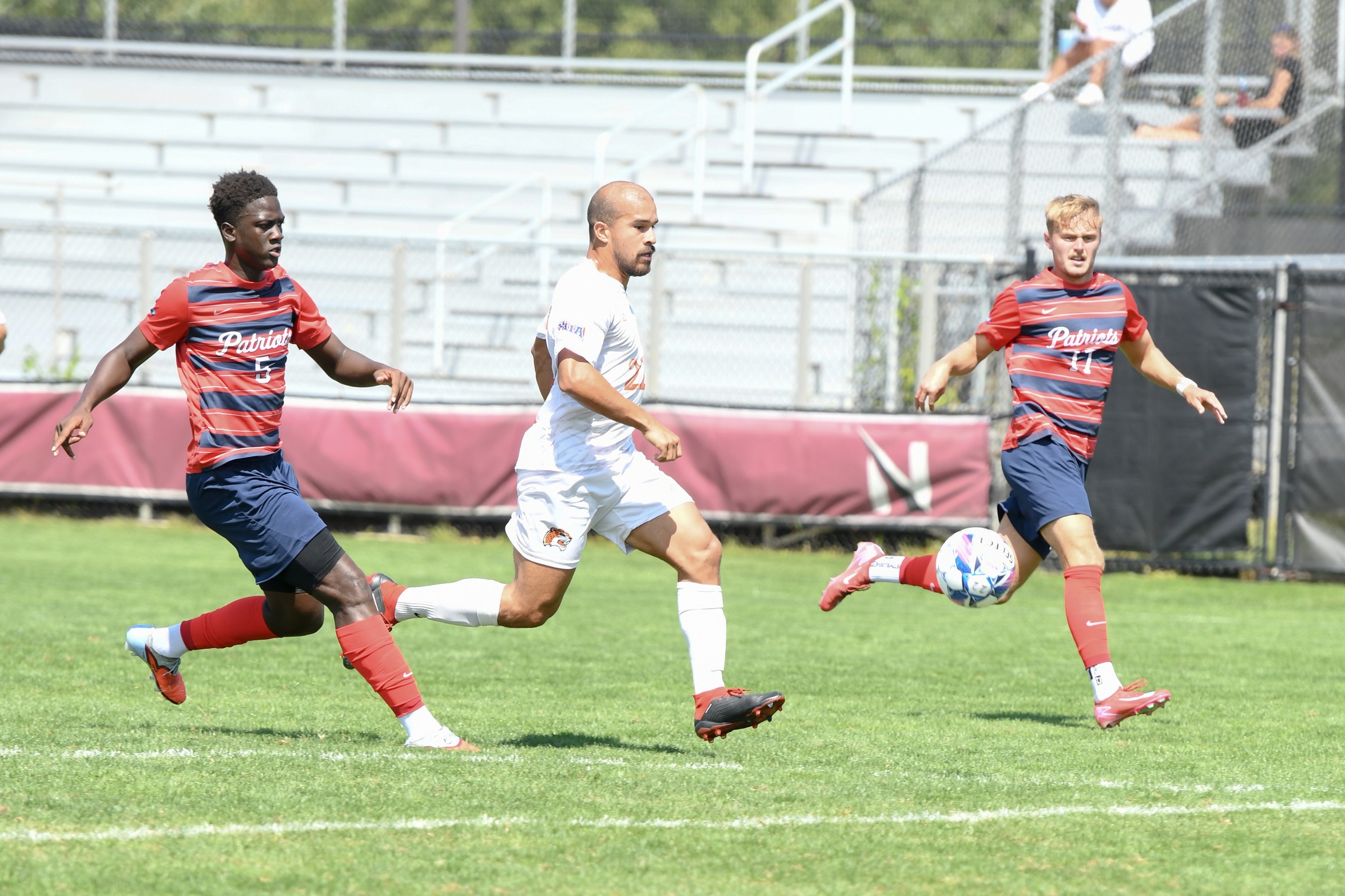 GovState senior Abraham Jaimes (22) scored two goals Wednesday to lead the Jaguars to a 5-3 win over Viterbo (WI) at the Sportsplex in Crown Point, Indiana.