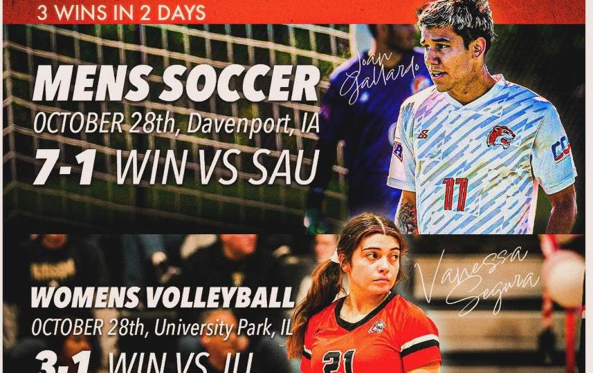 (11) Joan Gallardo with two goals in 7-1 road win at St. Ambrose (Iowa).