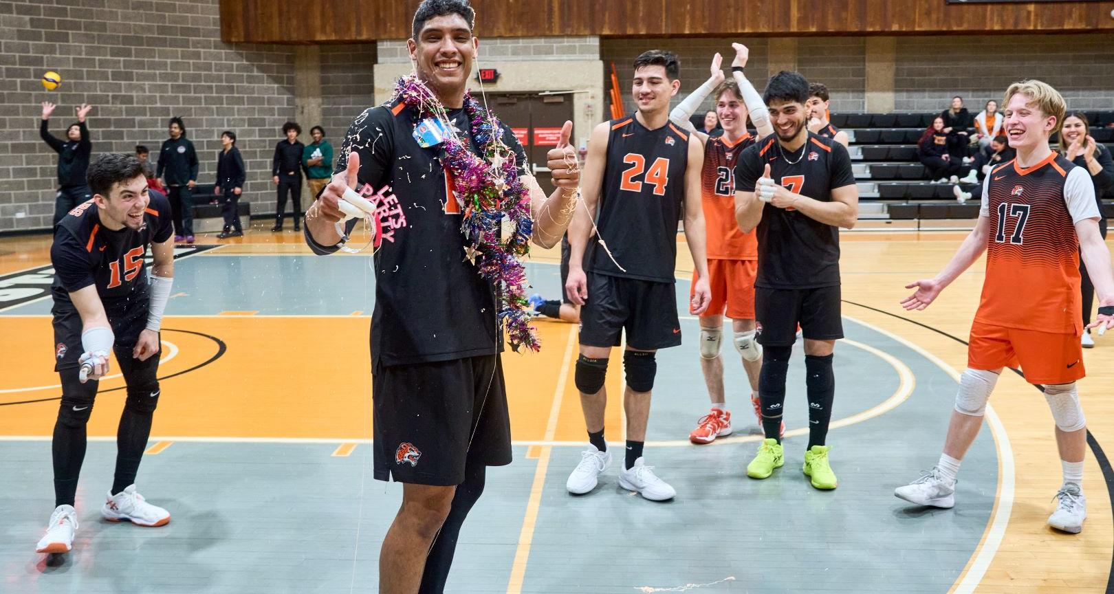 (10) Pedro Castillo played his final home college match Wednesday night for GovState in the 3-0 win over USHP, St. Louis.