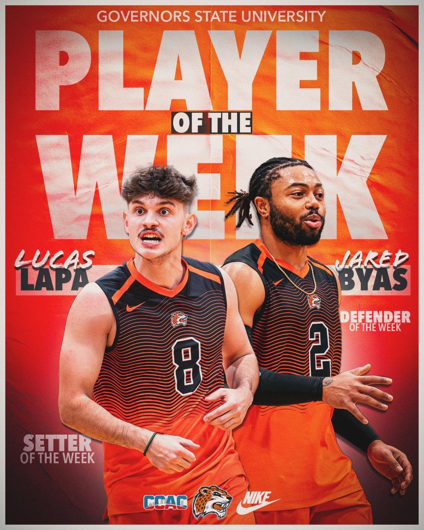 GovState Lucas Lapa, Jared Byas - CCAC Conference Men's Volleyball Players of Week!