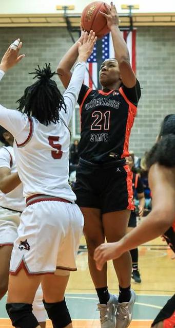 (21) Zareia Chevre led GSU with 29 points, 8 rebounds, 4 steals at Holy Cross.
