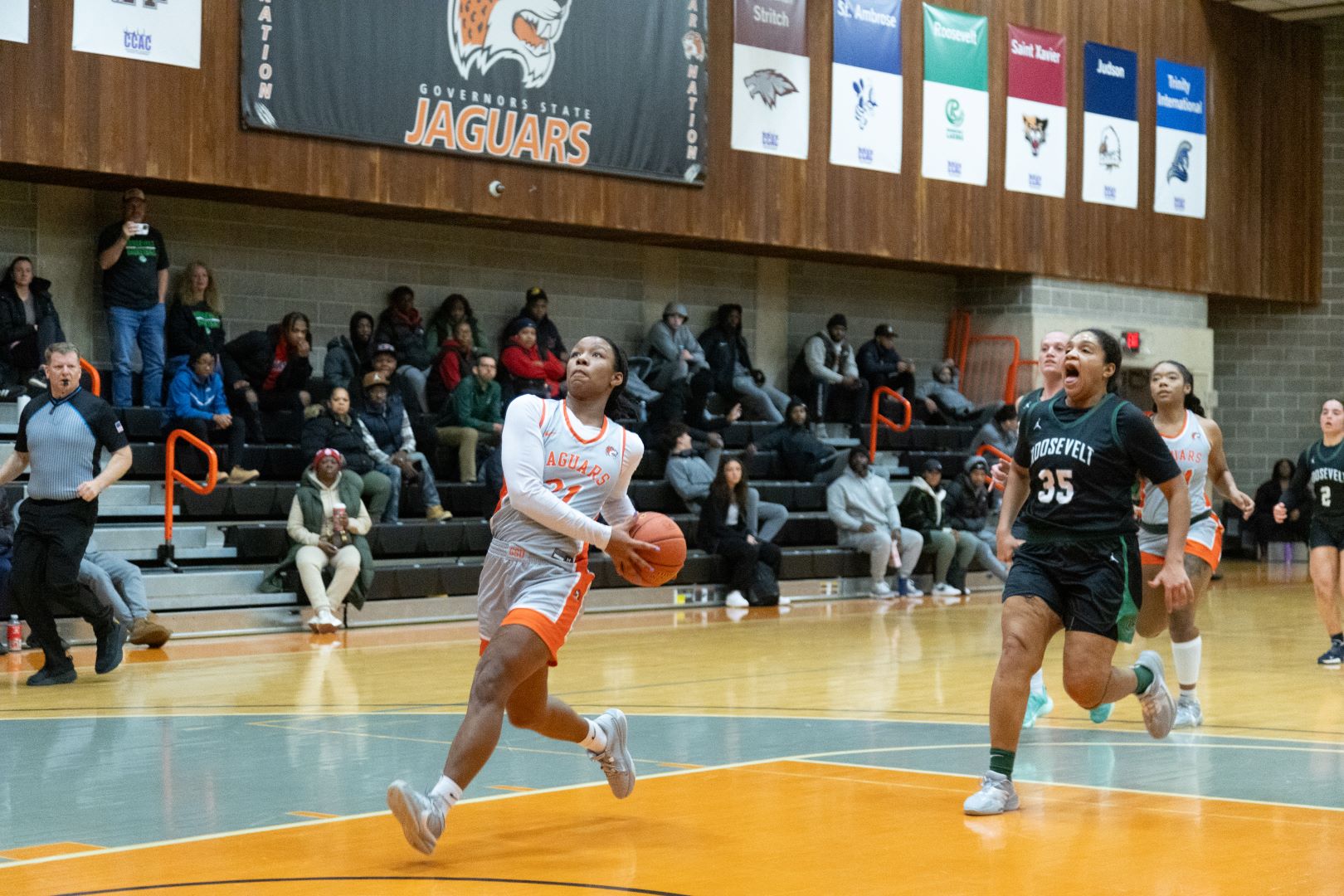 (21) Zareia Chevre led GSU in scoring with 22 points and six rebounds.