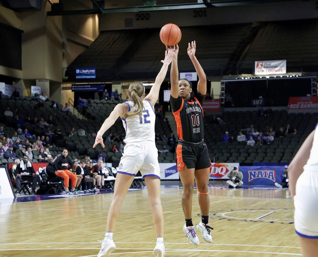 (10) "Z" Chevre, GSU's season scoring leader in Saturdays game vs. #5 Briar Cliff at NAIA Nationals.
 -Photo by Ven Sherrod -