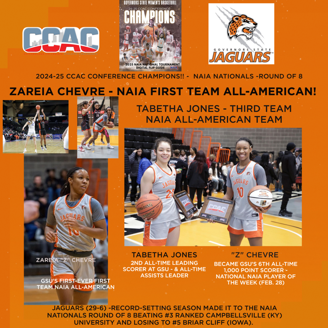 Zareia Chevre Named First Team NAIA All-American!   GovState Tabetha Jones -Third Team All-American