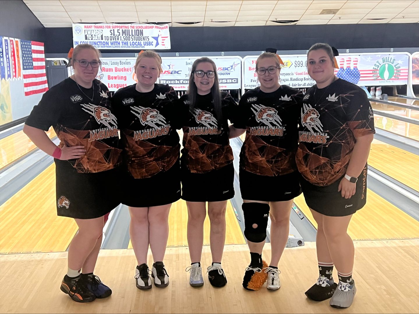 2023-24 GSU Women's Bowling Team - (L-R)
Katie Strache,
Jillian Brinkmann,
Taylor Ellison, 
Shayna Long,
Samantha Mann